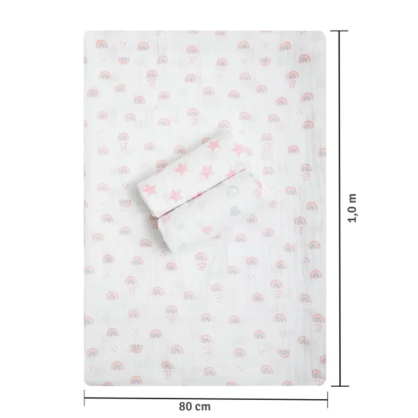 CUEIRO SWADDLE PAPI SOFT ESTAMPADO 100CM X 80CM - CONTÉM 03 UNIDADES - Image 9