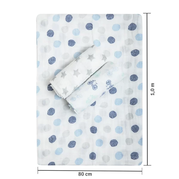 CUEIRO SWADDLE PAPI SOFT ESTAMPADO 100CM X 80CM - CONTÉM 03 UNIDADES - Image 4