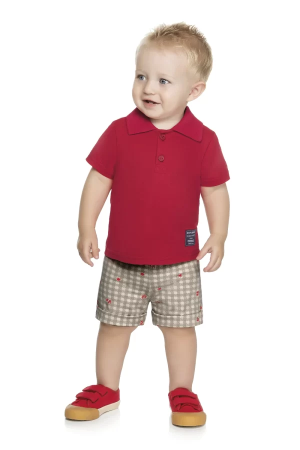 CONJUNTO ELIAN MASCULINO COM POLO EM MEIA MALHA E BERMUDA EM MOLECOTTON SARJADO - Image 2