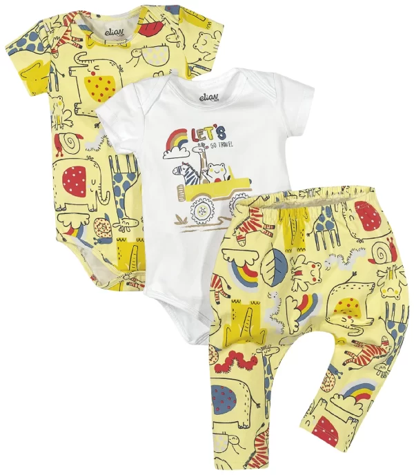 KIT ELIAN MASCULINO COM 2 BODY E CALÇA SARUEL EM COTTON LEVE