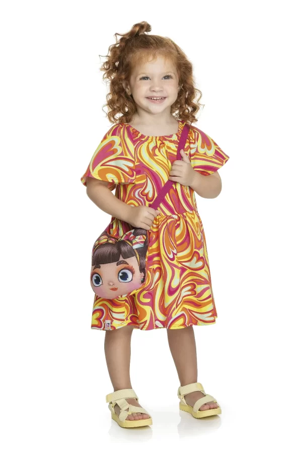 VESTIDO ELIAN FUN EM MEIA MALHA E BOLSA EM MALHA COM ELASTANO SUBLIMADA - Image 2