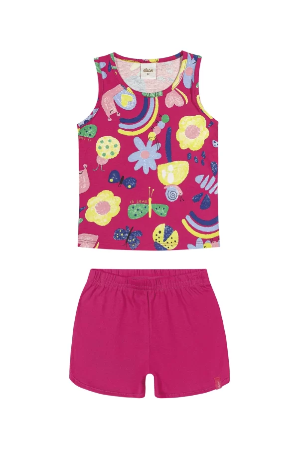 CONJUNTO ELIAN FEMININO COM REGATA E SHORTS EM MEIA MALHA - Image 2