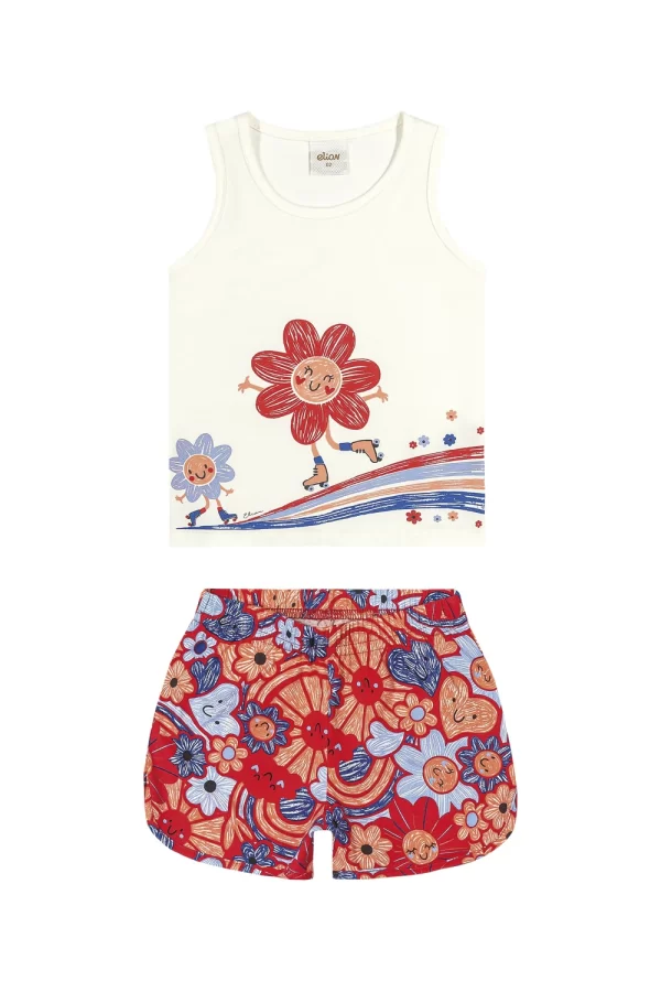 CONJUNTO ELIAN FEMININO COM REGATA E SHORTS EM MEIA MALHA - Image 4