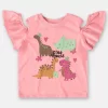CONJUNTO UP BABY FEMININO BLUSA MEIA MALHA E SHORT MOLETOM SEM FELPA - Imagem 3