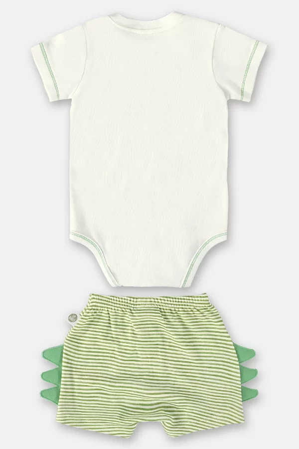 CONJUNTO UP BABY MASCULINO BODY MANGA CURTA E BERMUDA EM SUEDINE - Image 2