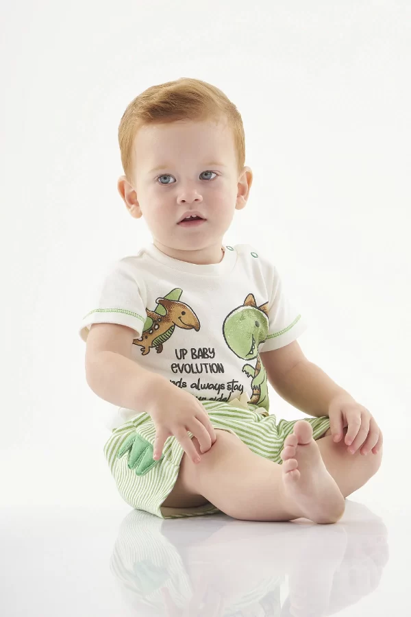 CONJUNTO UP BABY MASCULINO BODY MANGA CURTA E BERMUDA EM SUEDINE - Image 7