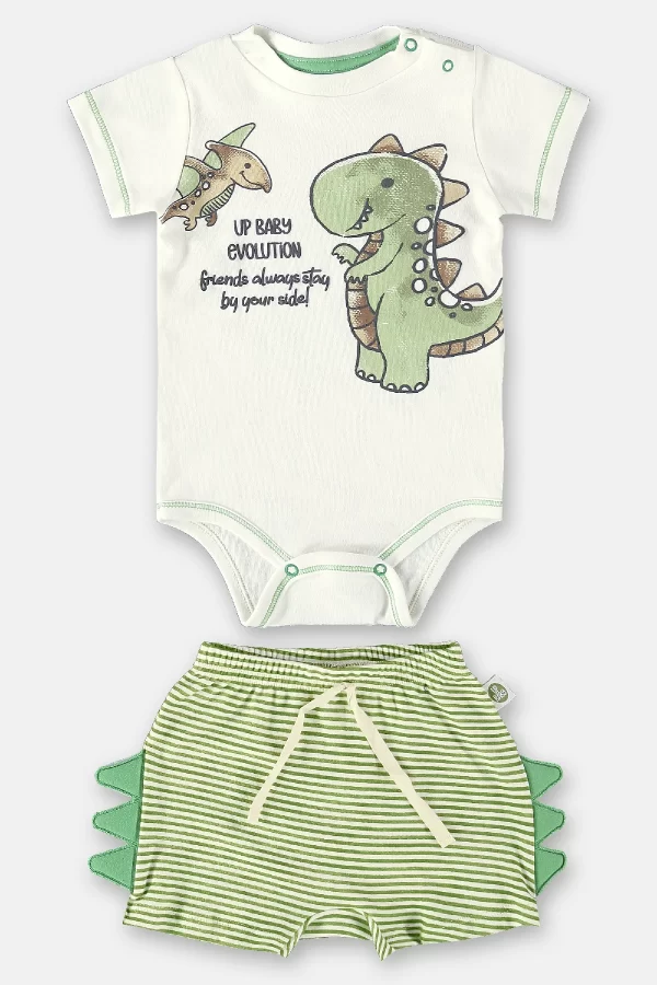 CONJUNTO UP BABY MASCULINO BODY MANGA CURTA E BERMUDA EM SUEDINE