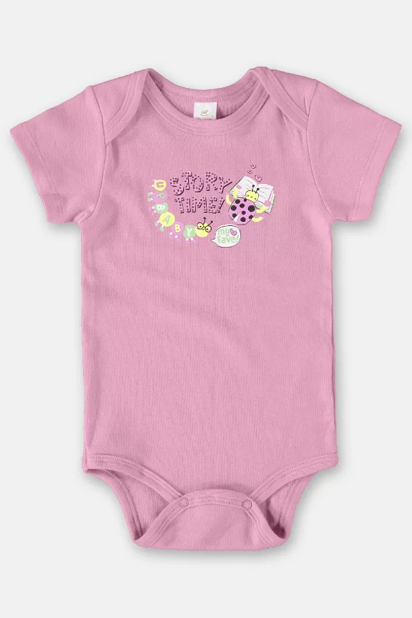 BODY MANGA CURTA UP BABY ESSENTIALS FEMININO EM SUEDINE