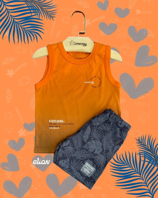 Conjunto Primeiros Passos Elian 🧡💚🤎Regata Degradê - Image 5