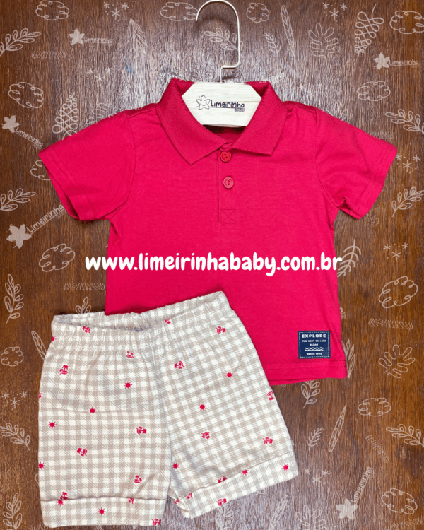 Conjunto Bebê Elian Polo e Bermuda Xadrez 🌴🌞 - Image 4