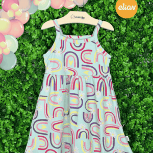 Vestido Elian Arco-Íris e flores com glitter