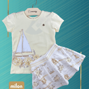Conjunto Primeiros Passos Milon Barcos e Flores 💛⛵🌼