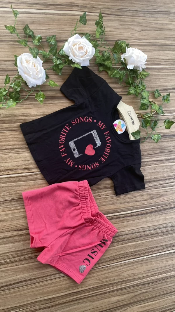 CONJUNTO KYLY FEMININO BLUSA EM MEIA MALHA E SHORTS EM MOLETOM SEM FELPA