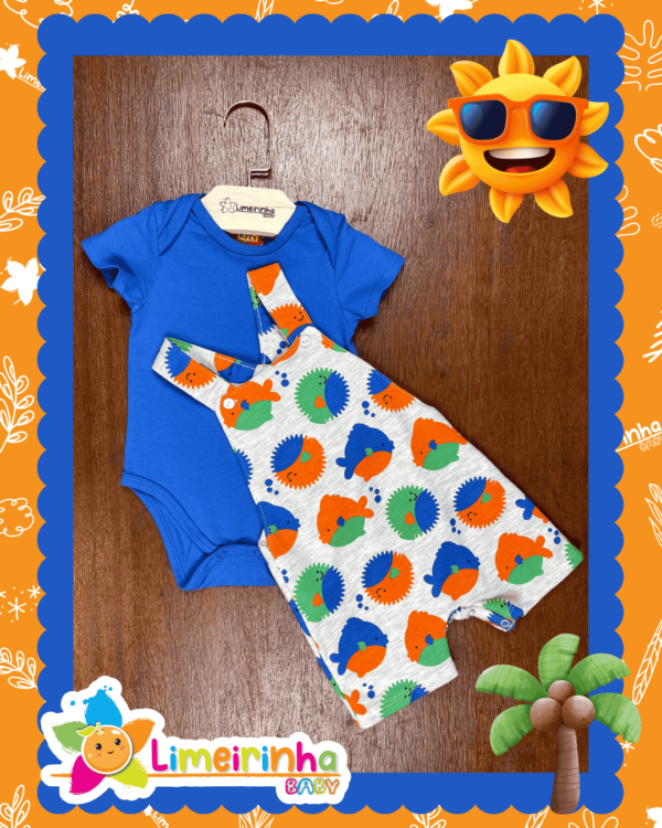 Conjunto Bebê Kyly com Jardineira Peixinhos 🐡 - Image 6