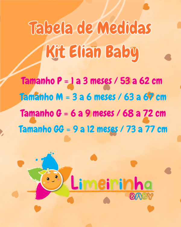 Kit Elian Baby Corações com 2 bodies + calça e babador ❤️ - Image 5