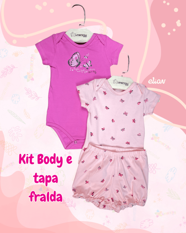 Kit Elian Baby com 2 bodies + tapa fralda🍦🦋 - Image 6