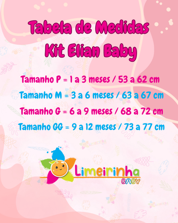 Kit Elian Baby com 2 bodies + tapa fralda🍦🦋 - Image 10