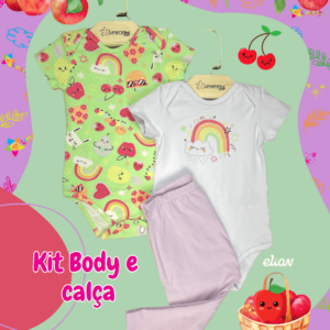 Kit Elian Baby Frutinhas e Arco Íris 🍎🍓🍐🍒🌈