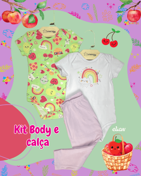 Kit Elian Baby Frutinhas e Arco Íris 🍎🍓🍐🍒🌈