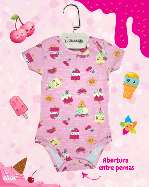 Kit Elian Baby com 2 bodies + tapa fralda🍦🦋 - Image 2