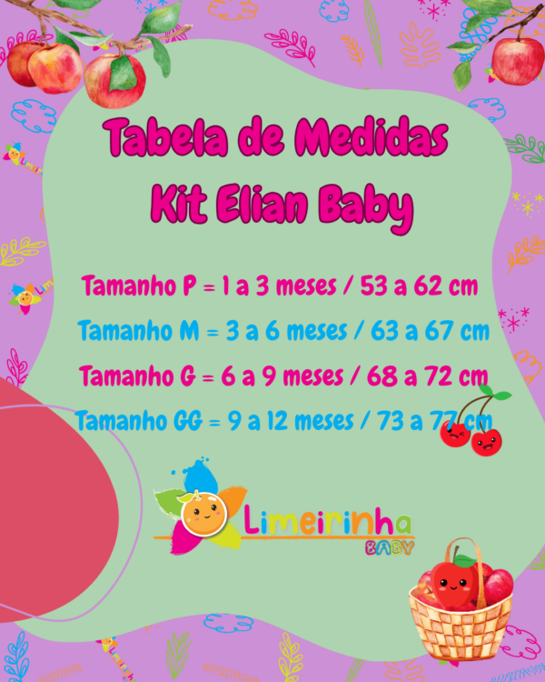Kit Elian Baby Frutinhas e Arco Íris 🍎🍓🍐🍒🌈 - Image 5