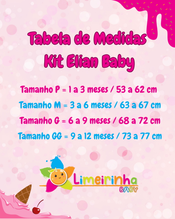 Kit Elian Baby com 2 bodies + tapa fralda🍦🦋 - Image 5