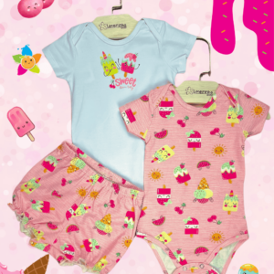 Kit Elian Baby com 2 bodies + tapa fralda🍦🦋