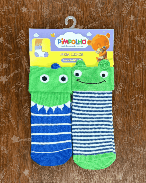 Kit meia lúdica Pimpolho 00-15 meninos 🧦 💙