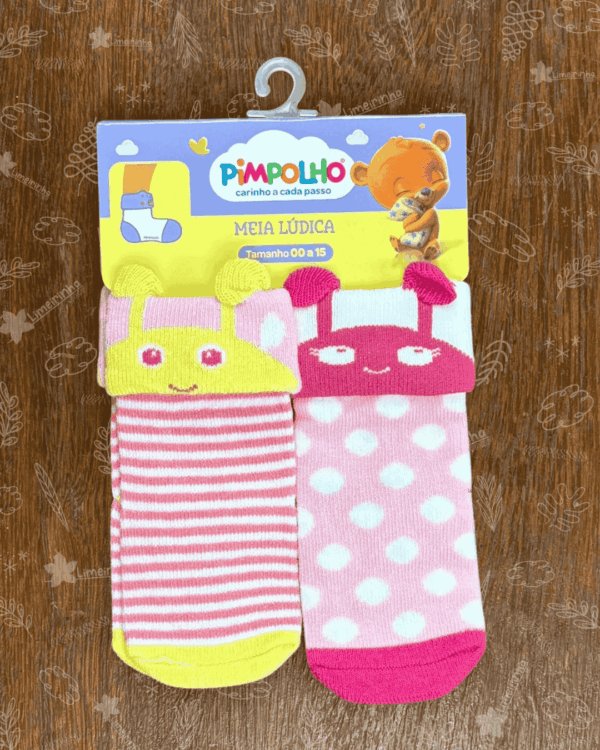 Kit meia lúdica Pimpolho 00-15 meninas 🧦🌸