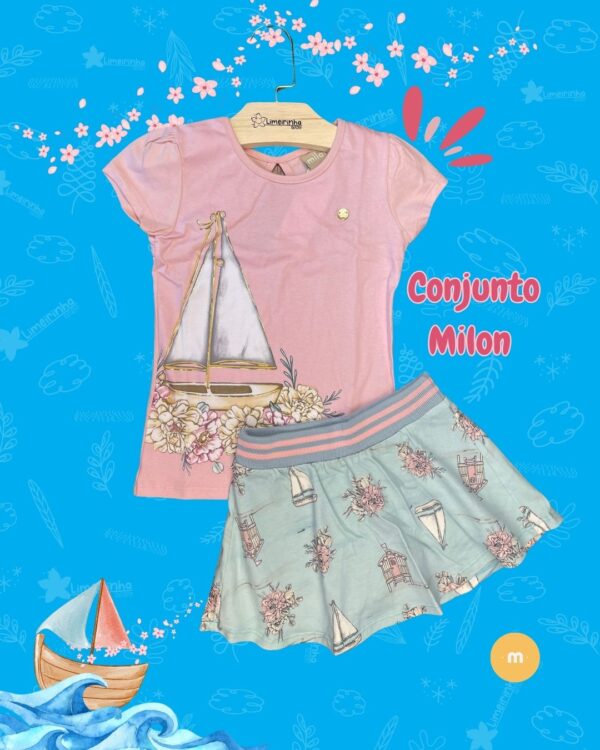 Conjunto Milon Barcos e Flores ⛵🌸