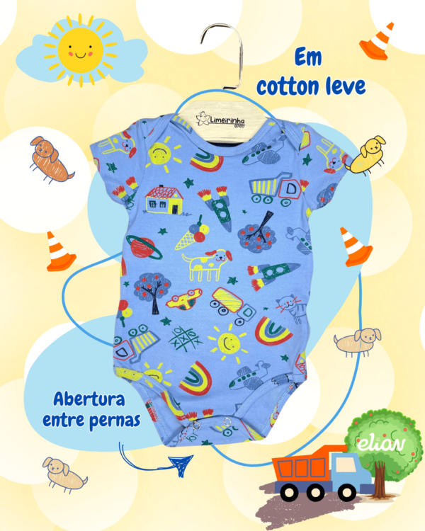 Kit Elian Baby com 2 bodies + tapa fralda 🦒🚚 - Image 8