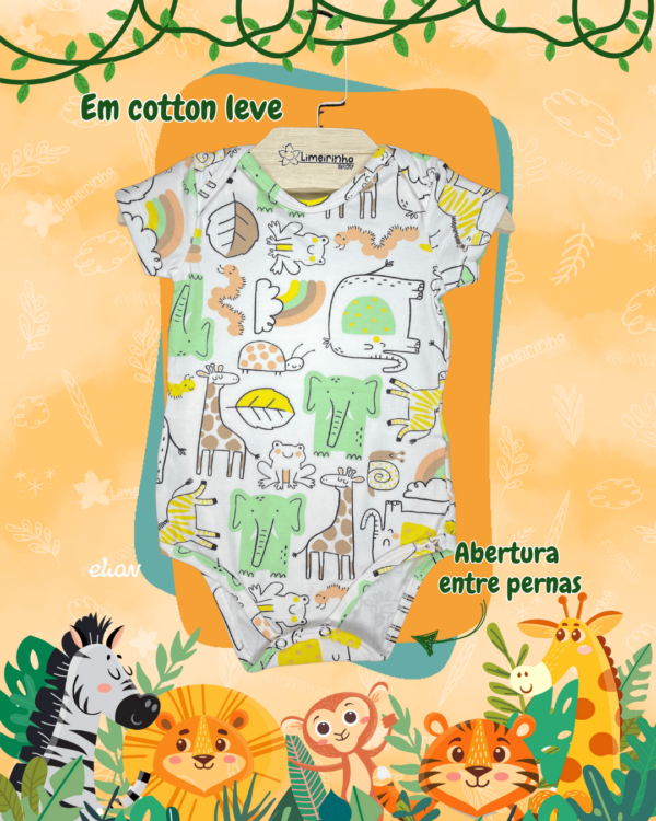 Kit Elian Baby com 2 bodies + tapa fralda 🦒🚚 - Image 3