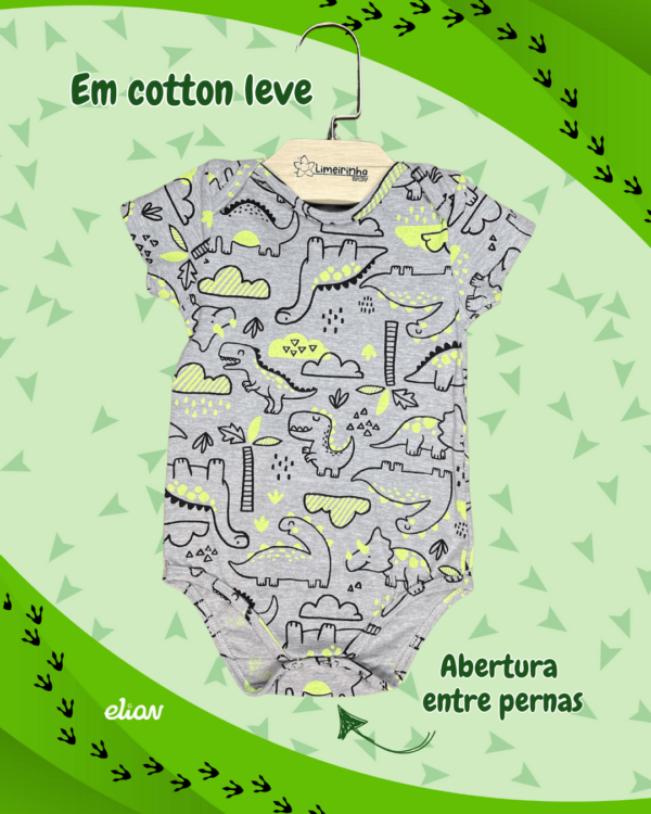 Kit Elian Baby Dino com 2 bodies + calça e babador 🦕 - Image 3