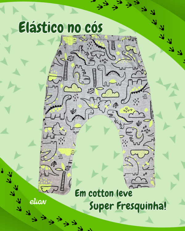 Kit Elian Baby Dino com 2 bodies + calça e babador 🦕 - Image 4