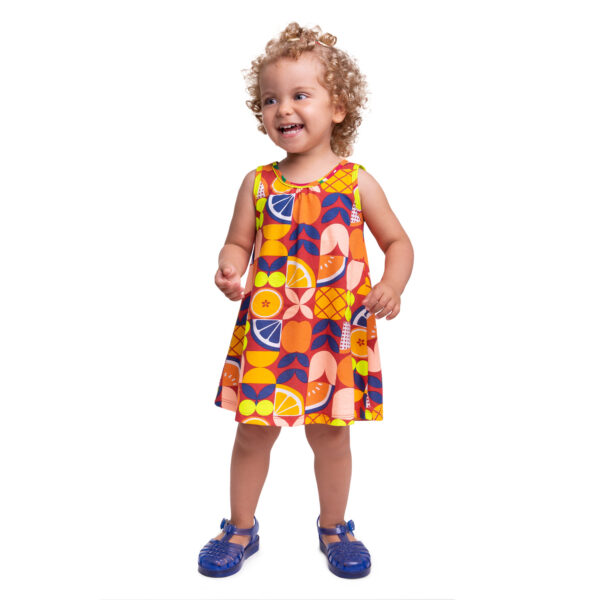 VESTIDO KYLY INFANTIL MEIA MALHA frutas - Image 2